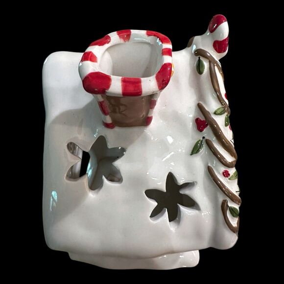 Vtg 2012 Blue Sky Clayworks "Dancing Gingerbread Bakery" Tea Light Candleholder - Picture 11 of 15